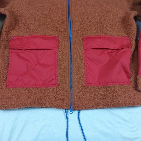 Nike Sportswear Sherpa Fleece Full Zip Jacket Rust Orange DD5021-246 Size M NWT - Picture 2 of 4